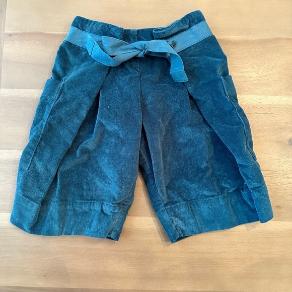 Tia Cibani Kids Corduroy Knee Shorts size 2 Teal - Picture 1 of 5